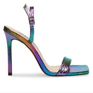 BRAND NEW STEVE MADDEN BETTHANY MULTI SNAKE STILETTO HEEL with ANKLE STRAP